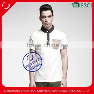 Single Jersey Men's Pocket Polo Shirt With Custom Label thumbnail-1