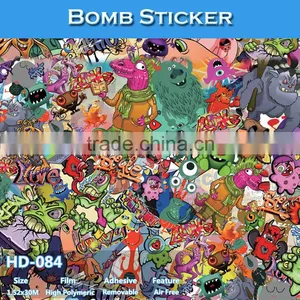 HD-083 Air Bubble Free High Definition Car Body Wrapping Film Design Bomb Sticker thumbnail-2