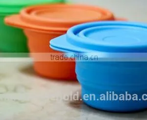 Food Grade BPA-Free, Non-toxic Baby & Toddler Foldable Silicone Bowl With Lids thumbnail-6