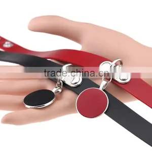 Japanese Anime Sailor Moon Rock Harajuku Gothic Punk Style Multi Color Alloy Round Pendant PU Leather Choker Necklace thumbnail-4