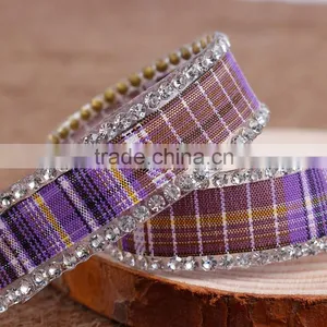 Checking Pattern Fabric Belt With High Quality Hotfix Glue For Garment Accessory thumbnail-1