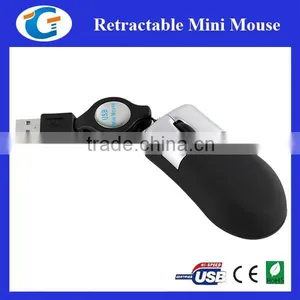 Wired Retractable Cable Mini Optical Mouse thumbnail-2