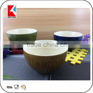 Populor Emboss Logo Printed Cheap Custom Stoneware Soup Bowl Cereal Bowl Ceramic thumbnail-3
