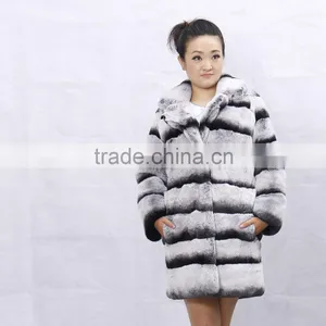 Wholesale Cheap Price Chinchilla Rex Rabbit Fur Jacket thumbnail-2