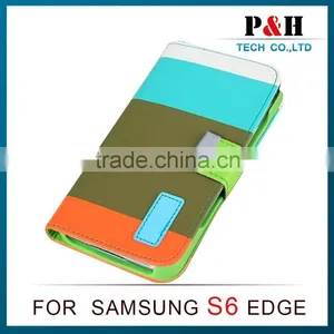 For Samsung S6 Edge Case, Flip Case for Samsung Galaxy S6 Leather Case thumbnail-4