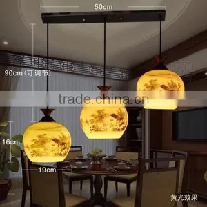 E27 Vintage 3 Head Hanging Ceramic Lights Pendant for Bar Counter for Restaurant Lighting thumbnail-1