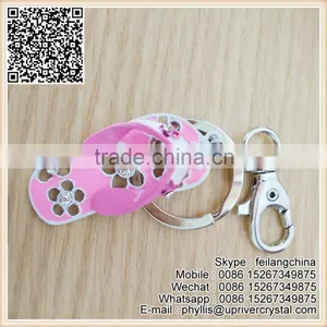 Factory Sale Key Jewelry New Style Pink White Flip Flop Keychain thumbnail-1