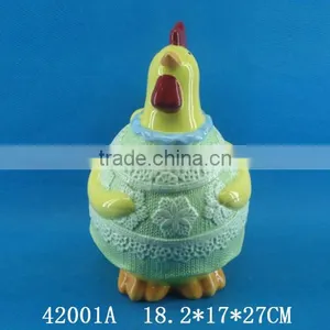 Easter Decoration Ceramic Storage Jar With Cock Figurine thumbnail-1