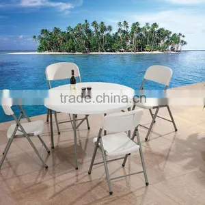 Wholesale Outdoor White Stong And Lightweight Cheap Durable Leisure Plastic Folding Table thumbnail-2