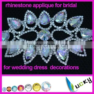 2014 New Design Sew on Rhinestone Bridal Appliques and Trims Handmade Welding Witth Cristal Strass for Wedding Dress Quality Choice thumbnail-1
