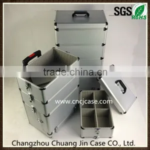 Professional Make up Barber Tool Trolley Case ABS Aluminum Tool Case With Wheel Quality Choice thumbnail-6