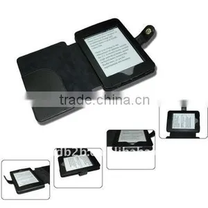 Black Booklet Design Leather Cover Case for the Kindle Touch thumbnail-1