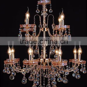 WD1822-3/5/8/8+4 Global Export Luxury Champagne Gold Iron K9 Crystal Chandelier thumbnail-4
