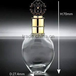 25 ml Transparent Round Small Capacity 13mm Nick Size Glass Perfume Bottles thumbnail-1