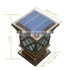 Outdoor Light Post Traditional Outdoor Wall Lighting With 4w Solar Panel Outdoor Pillar Lamp thumbnail-2