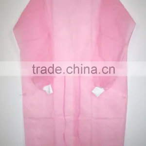VERY CHEAP HIGH QUALITY Disposable Pink Surgical Isolation Gown thumbnail-1
