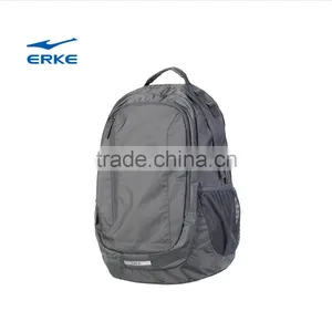 ERKE Simple Style Black Grey Polyester School Laptop Backpack Bag With Front Pocket and Side Mesh Pockets for Wholesale thumbnail-2