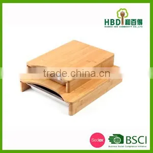 Wooden Bamboo Kitchen Cutting Board With S/s Tray thumbnail-3