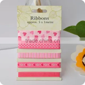 Pattern Ribbon, Grosgrain Ribbon , Ribbon Set , Scrapbooking Ribbon, Ribbon for Bowing thumbnail-1