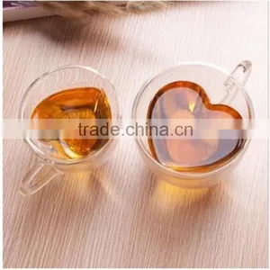 180ml/240ml Creative Boronsilicon Heat Resistant Heart-shaped Double Wall Glass Tea Cup,coffee Cup thumbnail-1
