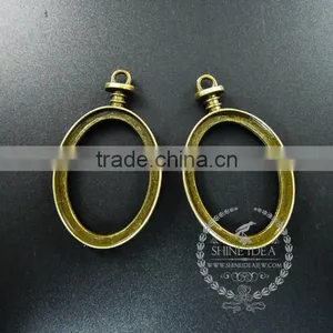 30x40mm Vintage Style Bronze Alloy Oval Pendant Charm DIY Bezel Setting Glass Tray Jewelry Supplies 1810426 thumbnail-1