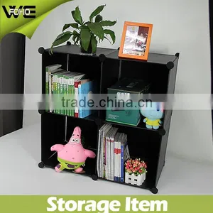 4 Cubes Plain Color Cheap Storage Cabinets With Book and Toy,saving Space Book Organizer Holder & Plastic Storage Organizer thumbnail-1