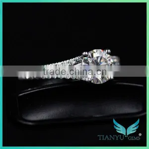 1 Carat 6.5mm E F Color Vvs Moissanite14k Gold Moissanite Engagement Rings thumbnail-3