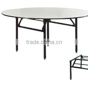 Folding Wood Round Banquet Table thumbnail-3