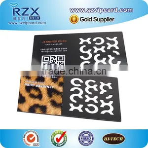 Mirror Finish Leopard Printed Cut Member Card Metal Business Card thumbnail-1