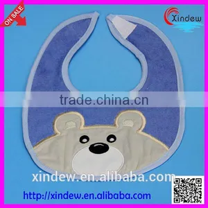 Cotton Embroidery Bib With Pattern of Blue Frog thumbnail-1