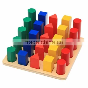 Ealy Education Montessori Wood Baby Toy Geometry Cylinder Ladder Block Puzzle thumbnail-1