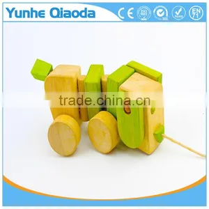 Pull Along Dog Wooden Toy Wiggles as You Pull They Make a Clicking Sound and Make a Fun Baby thumbnail-1