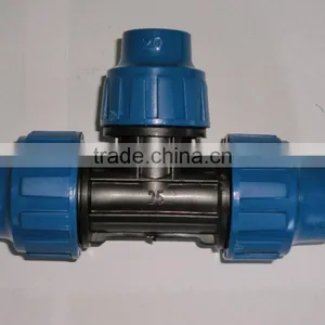 Farm Irrigation PE Pipe Fitting PP Compression Fitting Reducing Tee thumbnail-1