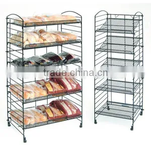 5 Ties Customized Markets Commodity Metal Bread Display Rack thumbnail-1