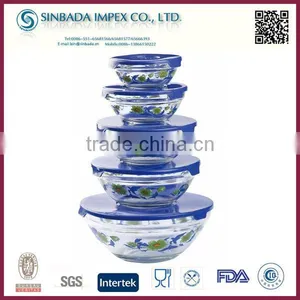 Hot Sale 5 Pcs Glass Bowl Set With Lids thumbnail-5