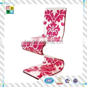 2015 Latest Design Acrylic Outdoors Chair Feshion Design Acrylic Custom Printed Z Shape Chair Acrylic Wedding Chair From China thumbnail-1