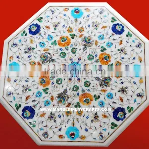Octagonal Marble Inlay Dining Table Top thumbnail-1