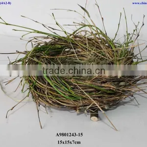 Natural Wicker Bird Nest for Garden thumbnail-1