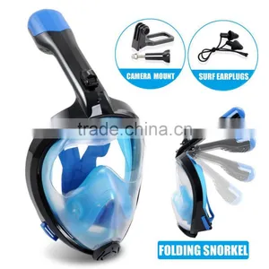 Snorkeling Full Face Diving Mask, 180 Degree View, Anti-Fogging and Anti-Leaking With Detachable Support Frame for Action Camera thumbnail-1