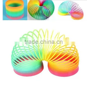 Hot Plastic Magic Rainbow Coil Spring Slinky Colorful Novelties Educational Toy thumbnail-2