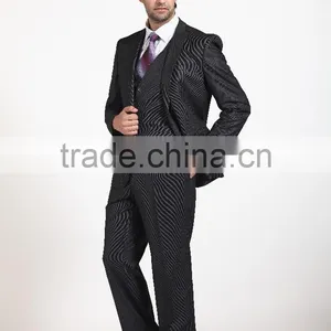 2015 Stripe Fashion 3 Pieces Slim Fit Business Suits for Man thumbnail-3