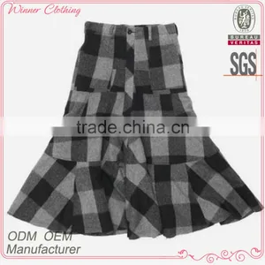Factory Manutfacturer Fashion Girls Garment Girls Plaid A-line Flared Skirt thumbnail-1