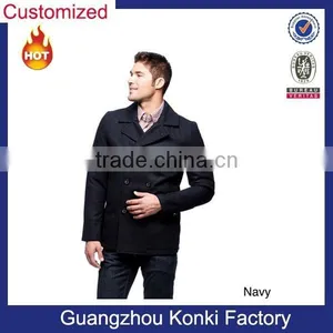 Black Men's Classic Wool Peacoat thumbnail-1