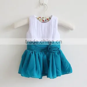 New Arrival Baby Clothes Wholesale Hot Sale Chiffon Cheap 2017 Children's Boutique Sleeveless Summer Baby Girl Clothes Dress thumbnail-1