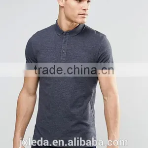 Stylish Men Button Down Collar Pique Fabric Polo t Shirt Custom thumbnail-1