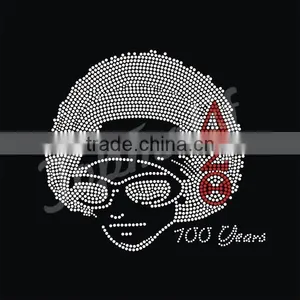Hot Fix Motifs Produce AEO Afro Girl Rhinestones Motif Transfer thumbnail-1