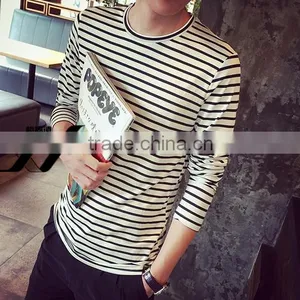 Men Stripe Long Sleeve Cheap Tshirt thumbnail-2