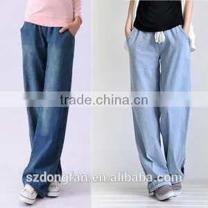 Hot Sell Women Summer Baggy Pants High Street Denim Wide Leg Straight Sweat Pants Jogger Jeans for Women thumbnail-1