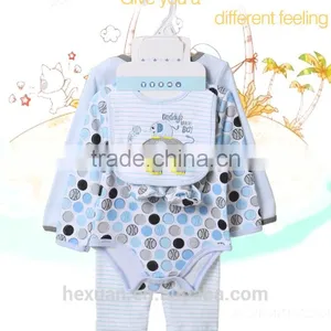 100% Cotton Autumn Europe 5pcs Rompers Suit Baby Clothing Sets thumbnail-5