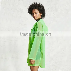 Lightweight Outdoor Waterproof Rain Hoodie Ladies Transparent Nylon Jackets thumbnail-5
